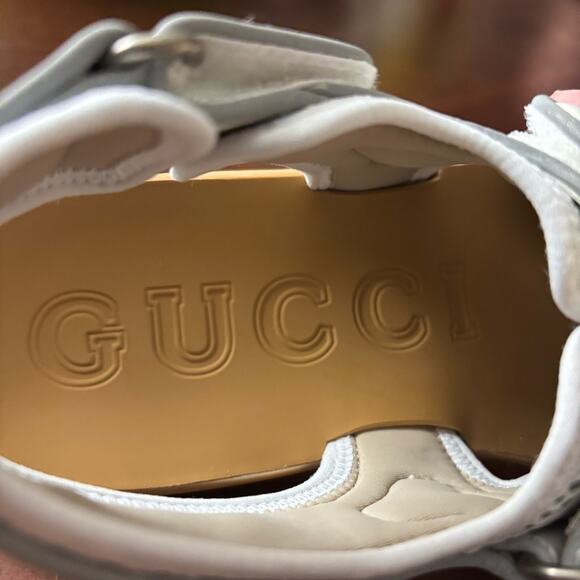 Gucci White and Gray Tinsel Sport Sandals Size 37
